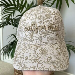 California Baseball Cap Floral Minimalist Neutral - Never Worn!